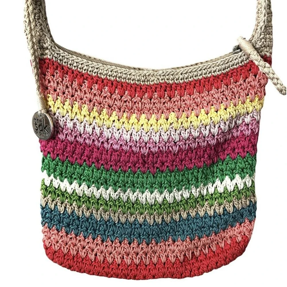 Multicolor rainbow the SAK crochet crossbody‎ handbag